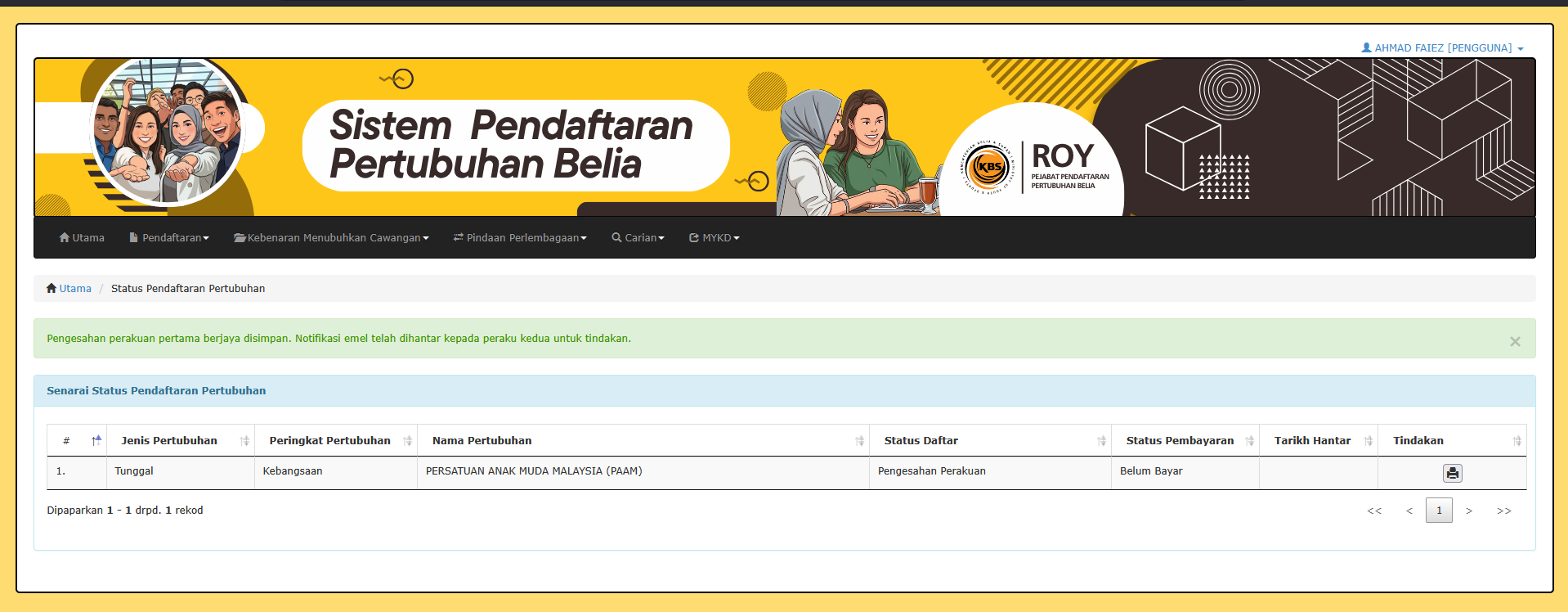 Status Penghantaran
